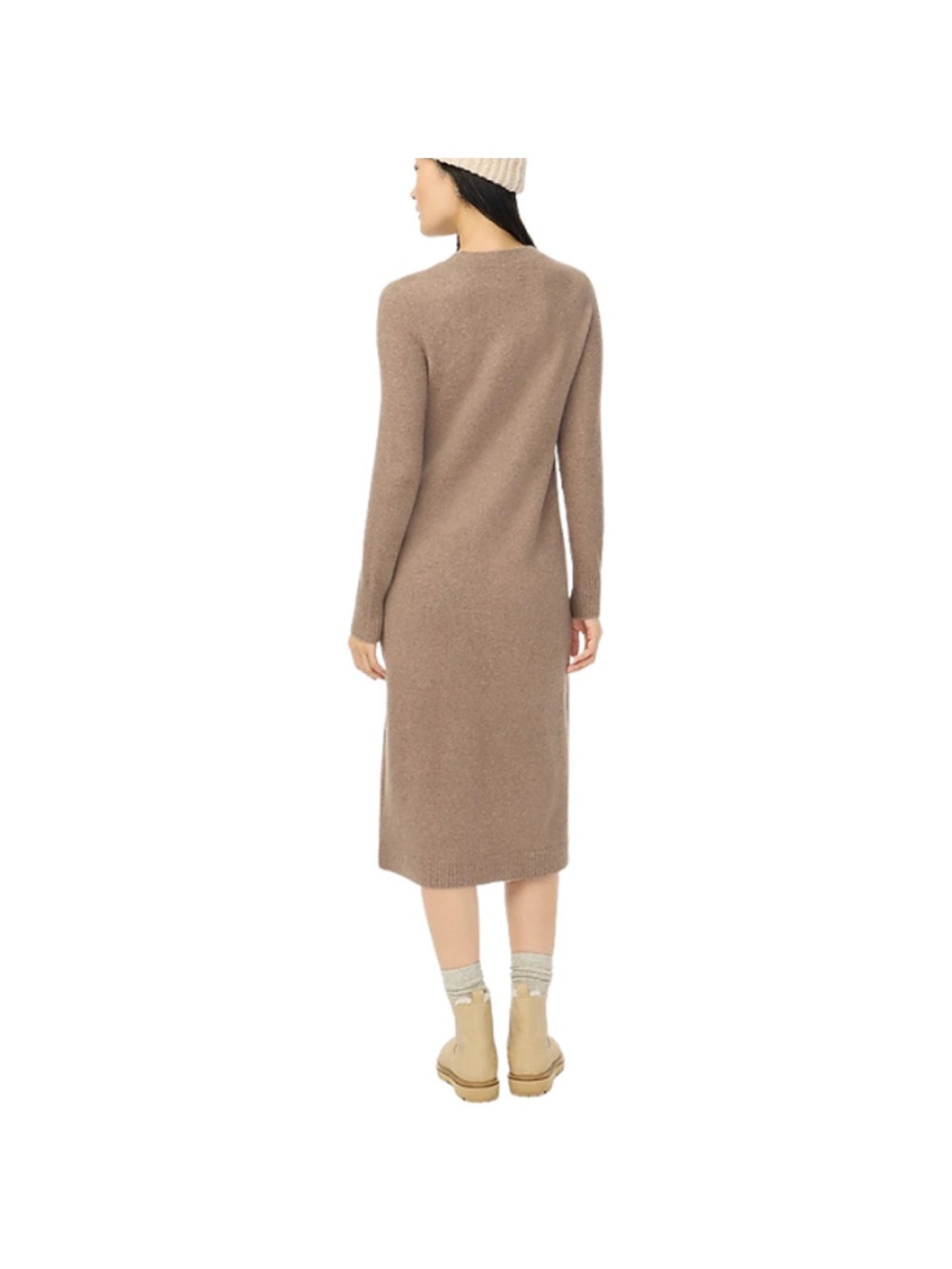 JY26 J. Crew Midi Sweater Dress in Extra Soft Brown